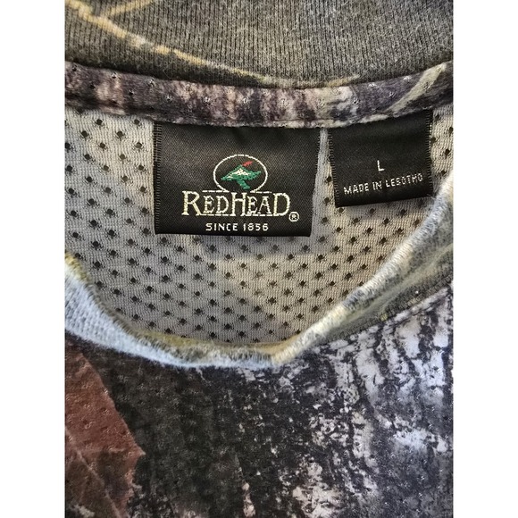 Red Head Prairie Camouflage Men's T-Shirt Short Sleeve Crew Neck Size L - Picture 5 of 8